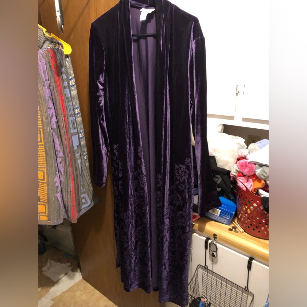 Temporarily misplaced ask
Elegant Burnt Velvet Long Coat- 975 $70 or $60 w/offer